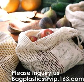 Bulk Cheap Shopping Mesh Cotton Bag for Fruits Vegetable Grocery Shopping Mesh Net Braided Bags Pure Organic Cotton Eco supplier