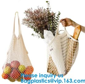 Organic Pure Cotton String Net Tote Shopping Bag with Long Handle Durable Washable Logo Customize Shopping Handbag Large supplier