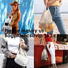 Factory Supplier Cotton Mesh Shopping Net Bag Logo Multi Colors Black White Red Green Blue Handled Shopping Bags Net supplier