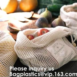 Reusable Produce Bags of Unmatched Quality - Natural Cotton Mesh is Biodegradable,Cotton Packing Bags For Fruit &amp; Vegeta supplier