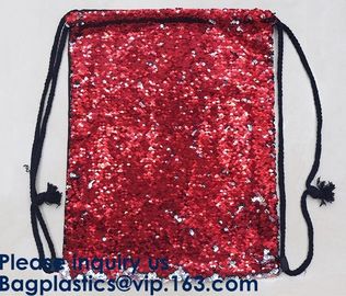 Customized Sublimation Sequins Drawstring Bag Black And White Backpack Bag,Reversible Bling Customized Sequin Drawstring supplier