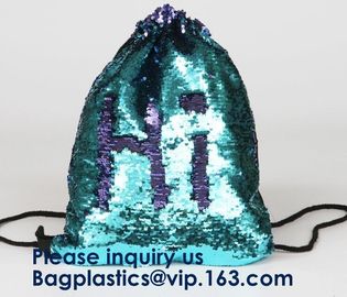 Amazon Hot Sale Strapping Mermaid Reversible Sequin Drawstring Bag, Wholesale Polyester Custom LOGO Sequin, Sequins, Paillet supplier