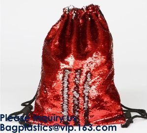 Amazon Hot Sale Strapping Mermaid Reversible Sequin Drawstring Bag, Wholesale Polyester Custom LOGO Sequin, Sequins, Paillet supplier