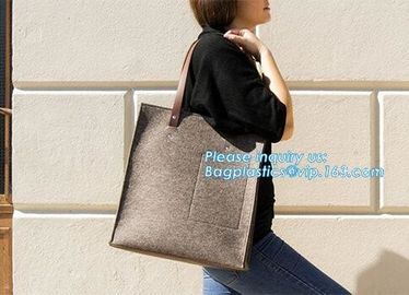 Felt Laptop Bag With Zipper Pocket Eco Polyester Felt Low Price Tote Bag Handmade Fashion Felt Women Bag supplier