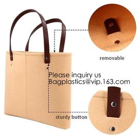 Handmade Fashion felt shoulder Case Ladies Bag Women Handbag Felt Tote Bag with Leather Handle, Bagease, Bagplastics supplier