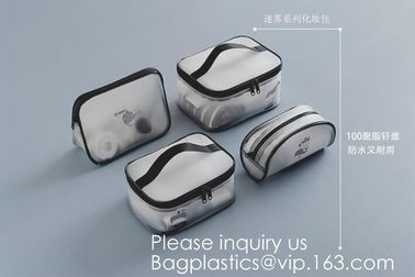Eco Friendly PVC Zipper Cosmetic Pouch Clear Toiletry Bag, Stand Up Packaging Zip Lock Cosmetic Bag Pouch, bagease supplier