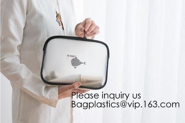 Eco Friendly PVC Zipper Cosmetic Pouch Clear Toiletry Bag, Stand Up Packaging Zip Lock Cosmetic Bag Pouch, bagease supplier