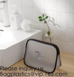 Eco Friendly PVC Zipper Cosmetic Pouch Clear Toiletry Bag, Stand Up Packaging Zip Lock Cosmetic Bag Pouch, bagease supplier