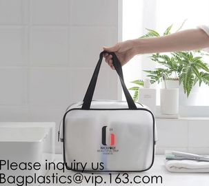 Travel Transparent Pvc Toilet Cosmetic Bag Clear Make Up Pouch,Waterproof Custom Logo Geometric Black Pouches Cosmetic B supplier