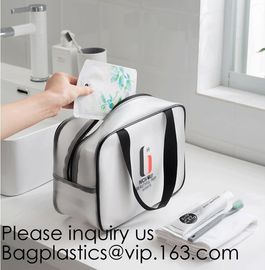 Travel Transparent Pvc Toilet Cosmetic Bag Clear Make Up Pouch,Waterproof Custom Logo Geometric Black Pouches Cosmetic B supplier