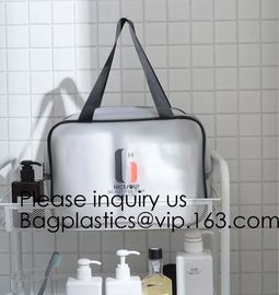 Travel Transparent Pvc Toilet Cosmetic Bag Clear Make Up Pouch,Waterproof Custom Logo Geometric Black Pouches Cosmetic B supplier