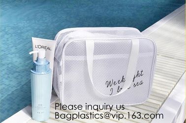 Custom design PU cosmetics zipper pouches transparent PVC wash gargle bags,China Wholesale Travel Transparent Lattice supplier