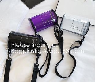 Tube Bags, Promotional Beautiful Travel Small Cosmetic Pouch Women Clutch Bag PVC Shiny Cosmetic Beauty Makeup Bag supplier