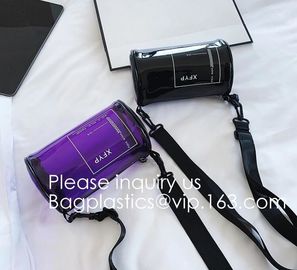 Tube Bags, Promotional Beautiful Travel Small Cosmetic Pouch Women Clutch Bag PVC Shiny Cosmetic Beauty Makeup Bag supplier