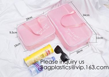 Eco-friendly Fashion Waterproof Clear PVC Zippered Cosmetic Pouch for Bathroom,Holographic PVC Makeup Cosmetic Bag Laser supplier