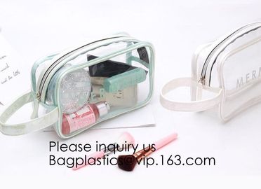 Clear Transparent Plastic PVC Bags Travel Makeup Cosmetic Bag Toiletry Zip Pouch,Toiletry Makeup Bag Pouch With Zipper C supplier