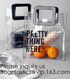 Amazon Ebay Hot Selling Clear Pvc Tote Bag Transparent Handbag Shoulder Bag,Stadium Wholesale PVC Transparent Clear Tote supplier