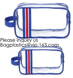 Modern Fashion Travel Portable Transparent PVC Customized Logo Cosmetic Pouch,PVC Cosmetic Pouch With red Zipper supplier