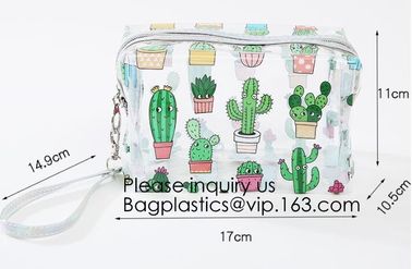 Cute Unicorn PVC Transparent Travel Accessory Cosmetic Bag Waterproof Makeup Pouch Cactus Flamingo Wash Kits Organizer supplier