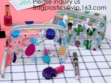 Cute Unicorn PVC Transparent Travel Accessory Cosmetic Bag Waterproof Makeup Pouch Cactus Flamingo Wash Kits Organizer supplier