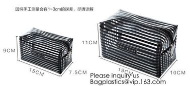 Clear Zipper Pouch with Strap Makeup Bag PVC Cosmetic Pouch,Printing Clear k Cosmetic PVC Pouch, bagease, bagplast supplier