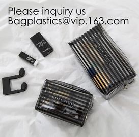 Clear Zipper Pouch with Strap Makeup Bag PVC Cosmetic Pouch,Printing Clear k Cosmetic PVC Pouch, bagease, bagplast supplier