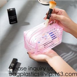 Clear Zipper Pouch with Strap Makeup Bag PVC Cosmetic Pouch,Printing Clear k Cosmetic PVC Pouch, bagease, bagplast supplier