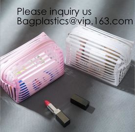 Clear Zipper Pouch with Strap Makeup Bag PVC Cosmetic Pouch,Printing Clear k Cosmetic PVC Pouch, bagease, bagplast supplier