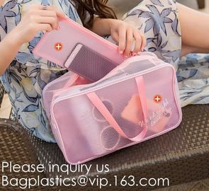 Easy Carrying Small Transparent Pvc Cosmetic Pouch,Shiny Glitter Pvc Cosmetic Pouch Bag With Three Pouch, bagease, bagpl supplier