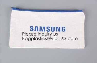 Gold Printed Gift Organic Cotton Canvas Makeup Bag,Personalized Cosmetic Bag Makeup Tassel Bag Custom Canvas Pouch supplier