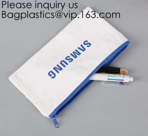 Gold Printed Gift Organic Cotton Canvas Makeup Bag,Personalized Cosmetic Bag Makeup Tassel Bag Custom Canvas Pouch supplier