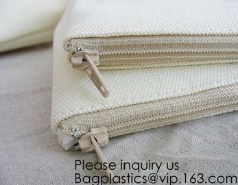 Promotional canvas hand carry makeup bag cosmetic organizer,natural canvas Makeup Bag Cotton Cosmetic Bag, bagease supplier