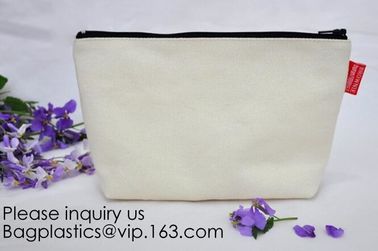 Promotional canvas hand carry makeup bag cosmetic organizer,natural canvas Makeup Bag Cotton Cosmetic Bag, bagease supplier