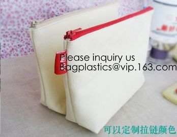 Promotional canvas hand carry makeup bag cosmetic organizer,natural canvas Makeup Bag Cotton Cosmetic Bag, bagease supplier
