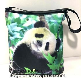 Lady Handbag Woman Color Panda Print Bag,Cute Chinese Panda custom print tote bag,Promotional Custom Logo Printed Organi supplier