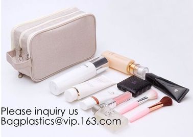 New Fashion Travel Makeup Brush Mesh Cosmetic Bag,Portable Canvas Travel Organizer Cosmetic Bag Toiletry Makeup Wash Bag supplier