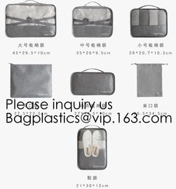 Custom Private Logo Travel Accessories Laundry Pouch 4pcs Packing Cubes Set Compression Travel Cubes, bagease, bagplasti supplier