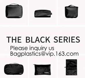 Custom Travel Organizer Cosmetic Ziiper Black Tyvek Paper Bag,Factory Price Tyvek Cosmetic Bag Custom Tyvek Paper Pouch supplier