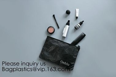 Tyvek Paper Zipper Clear Eco Friendly Makeup Bag Cosmetic Bag Outdoor,Zipper Tyvek Paper Make up Travel Cosmetic Bag For supplier