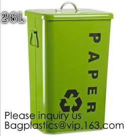 Household Metal Tin Garbage /Dust Bin,Metal Dog Pet Food Storage Bin Tin/Galvanized Trash Can/Garbage Bin,Store Supplies supplier