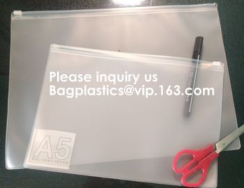 Waterproof Clear Plastic Zip Lock PVC A5 Document File Zipper Bag,Stationary Pen Pencil Packaging Bags,holder, case,pac supplier