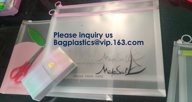 A4 A5 A6 B5 Transparent Pp Froested File Bag With Zipper,PP Plastic Zip File Bag For Cosmetics Offices Supplies, bagease supplier