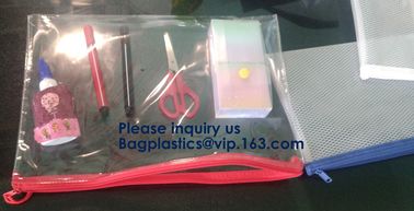 Waterproof Zippered File Bag PVC Mesh Organizer Storage Bag Durable File Bag for Office Stationery and Travel, bagease supplier