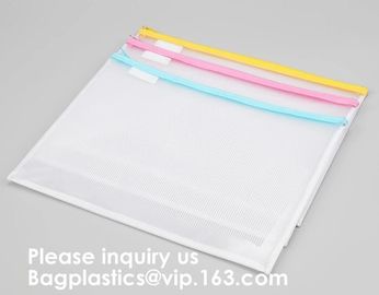 Office School Supplies Zipper File Bag Pvc Mesh Zipper Document Bag For Sale,Document File Folder zipper Bag, BAGEASE supplier