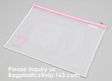 Office School Supplies Zipper File Bag Pvc Mesh Zipper Document Bag For Sale,Document File Folder zipper Bag, BAGEASE supplier