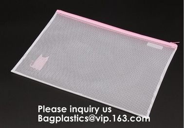 Office School Supplies Zipper File Bag Pvc Mesh Zipper Document Bag For Sale,Document File Folder zipper Bag, BAGEASE supplier