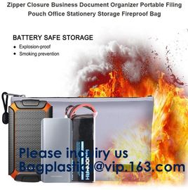 Oem Large Fireproof Cash Pouch Fireproof Bag For Documents Lipo Battery,Safe fireproof document bag,Fiberglass Waterproo supplier