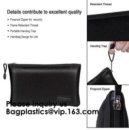 Double layer heat protection large fireproof document money pouch bags,Safety document bag / fire resistant document bag supplier