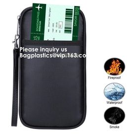 OEM custom luxury travel money passport safe zipper storage pouch fireproof document bag Pouch Money Fiberglass Fire Saf supplier