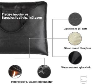 Waterproof and Fireproof document storage Bag with Fireproof Zipper for Money, Jewelry and Passport bagease, bagplastics supplier